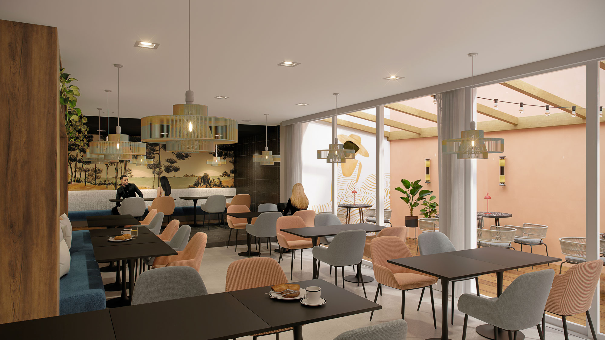 Architecture d'intérieur dans le cadre d'un projet concours de l'hôtel Mercure Président Biarritz.