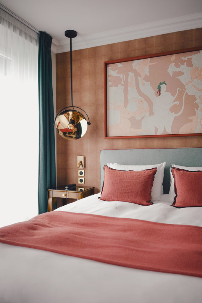 Chambre témoin de l'hôtel Maison Orphée réalisé par notre agence.