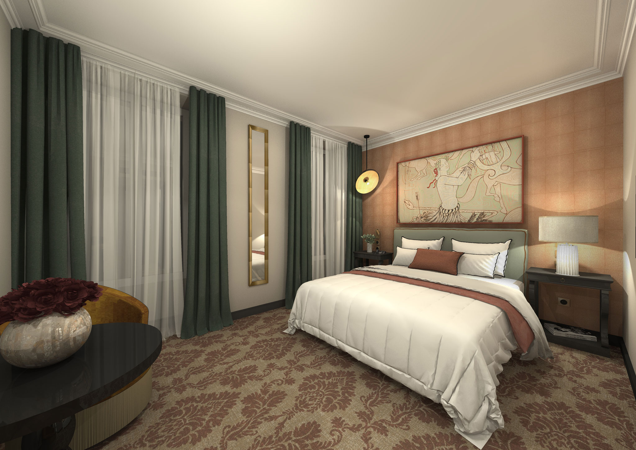 Projet d'architecture de rénovation d'un hôtel indépendant à Paris.