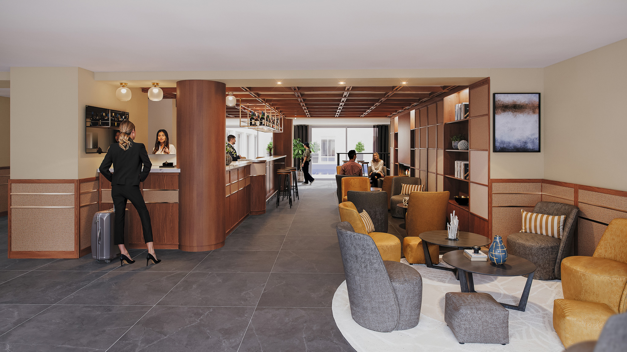 Services généraux après rénovation de l'hôtel le Yachtman à La Rochelle.